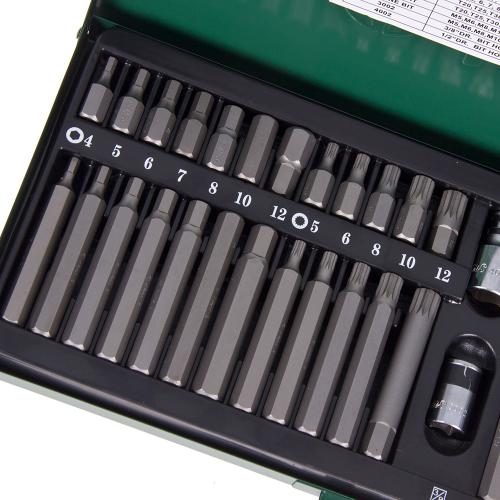 Набор бит HANS TORX HEX Spline 4-12мм, длиной 30/75мм, D-10мм 3/8"DR и 1/2"DR, 40 предметов (06040) (06040)