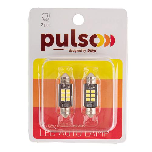 Лампа PULSO/софитная/LED C5W /36мм/CANBUS/9SMD-2835/12v/2,9W/315lm White (LP-36C5W)