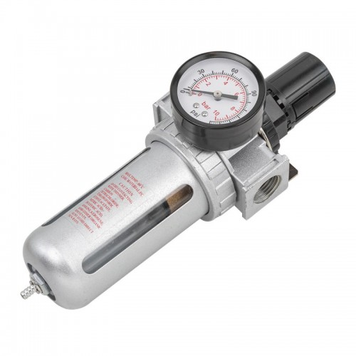 Фильтр влагоотделитель c манометром вход 1/4" (1500 л/мин 10bar 10Мк ) RKFC RF-AFR802