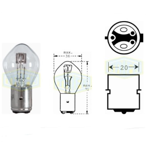 Лампа автомобільна для фари S2 Sym. 12V 35/35W BA 20d (00523)