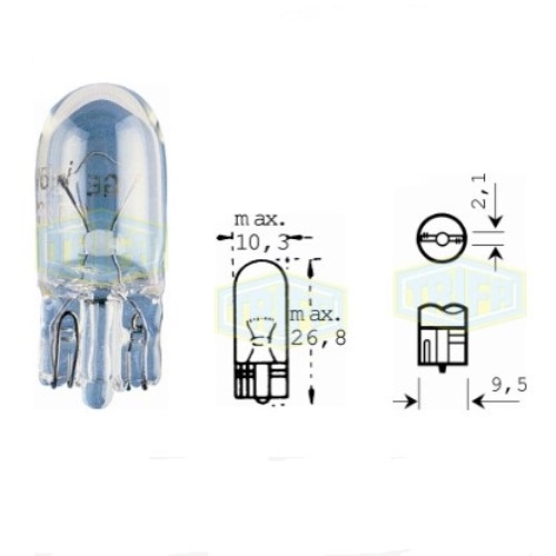 Лампа автомобільна з клиновидним цоколем Trifa 24V 3W W 2,1x9,5d (01724)