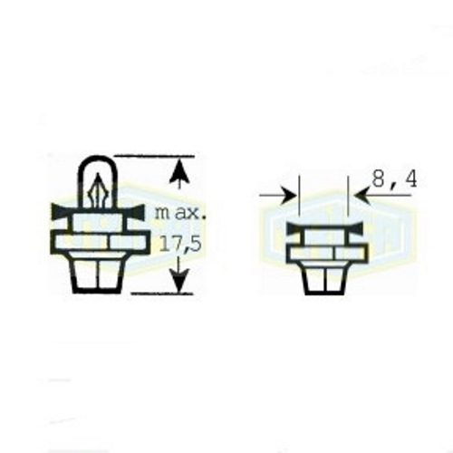 Лампа автомобільна з клиновидним цоколем Trifa 12V 1,5W BX 8,4d (02722)