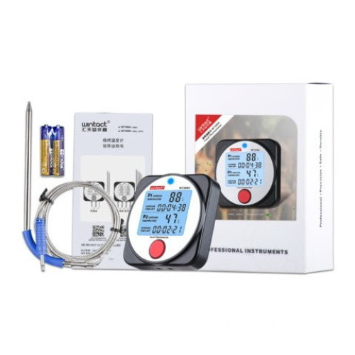 Термометр цифровий для барбекю 2-канальний Bluetooth, -40-300 °C WINTACT WT308A