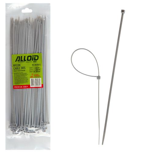 Хомут пластиковий Alloid 3.6 х 250 100шт/уп сірий