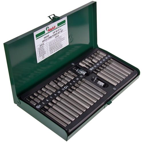 Набор бит HANS TORX HEX Spline 4-12мм, длиной 30/75мм, D-10мм 3/8"DR и 1/2"DR, 40 предметов (06040) (06040)