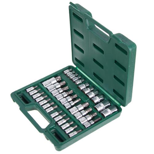 Набор торцевых головок ТОRX 1/2",3/8",1/4" внутренний и наружный 34предм. HANS (9634Т)