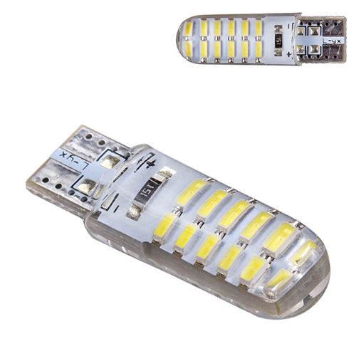 Лампа PULSO/габаритная/LED T10/W2.1x9.5d/W5W/24SMD-3014 static/12v/0.5w/320lm White (LP-133261)