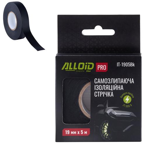Стрічка ізоляційна самозлипаюча 19мм х 5м Alloid Pro IT-1905Bk