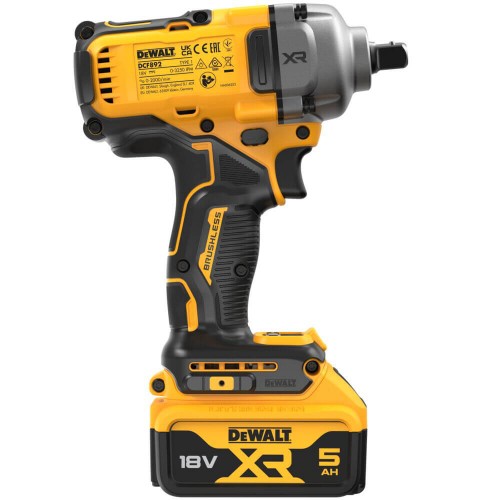 Гайковерт ударный аккумуляторный бесщёточный 1084 Нм; DeWALT DCF892P2T