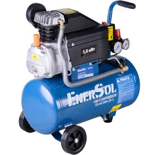 Компресор повітряний поршневий 25л; 200 л/хв; 230 В; EnerSol ES-AC200-25-1