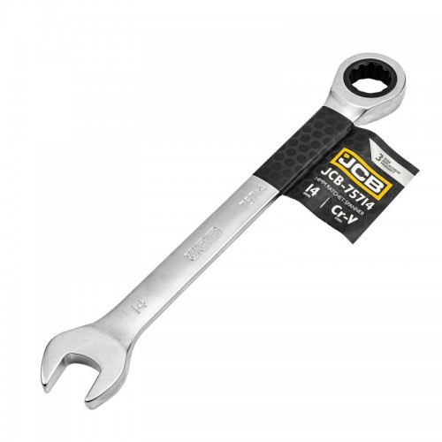 Ключ рожково-накидний з тріскачкою 14мм JCB Tools JCB-75714