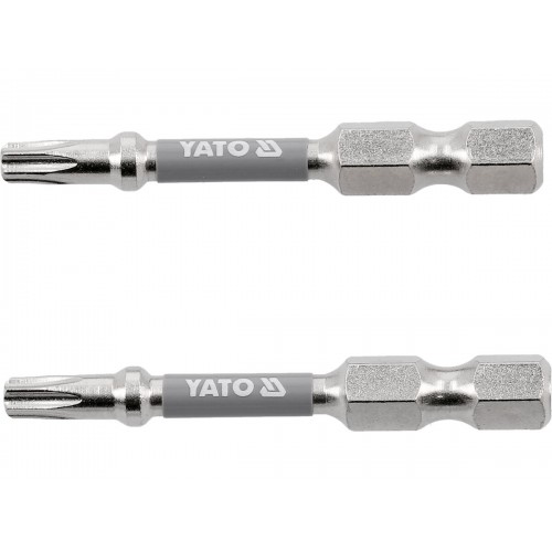 Биты для шуруповерта YATO; "TORX" T20 х 50 мм. сталь S2. 6-гранный хвостовик 1/4", 2 шт.YT-78033