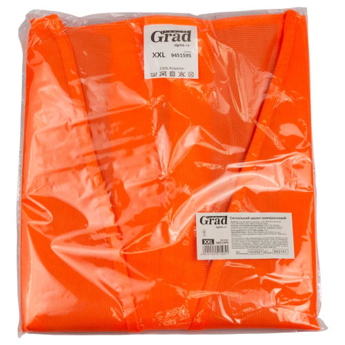 Сигнальний жилет GRAD, помаранчевий, 4 світловідбивні смуги, XXL (9451595)