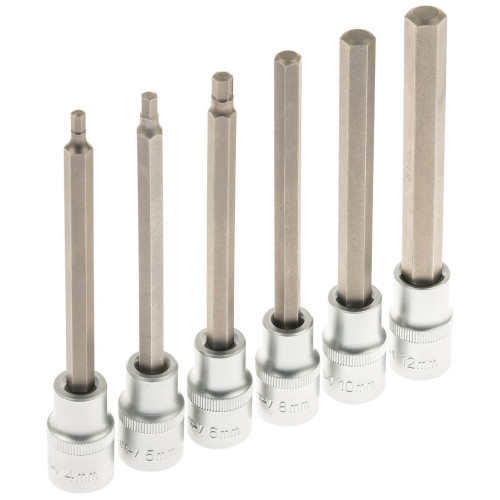 Набор головок с шестигранными насадками 1/2" HEX H4-H12мм, 12 предметов, SATRA S-SH1212L