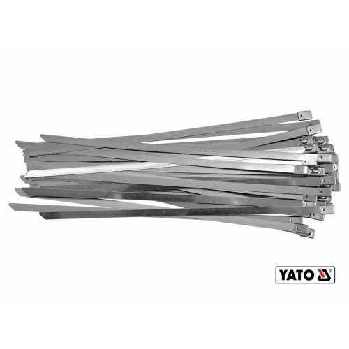 Хомут затискний YATO : 8 х 450 мм з нержавіючої сталі, пак. 50 шт [50]
