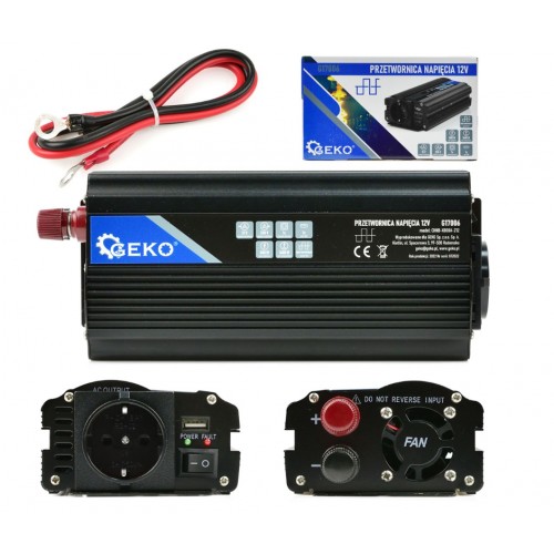 Инвертор – преобразователь напряжения 12V/230V (800/1600W) GEKO G17006