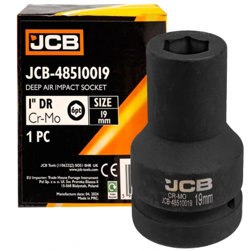 Головка ударна глибока 1" 19 мм (6-гранна) JCB Tools JCB-48510019