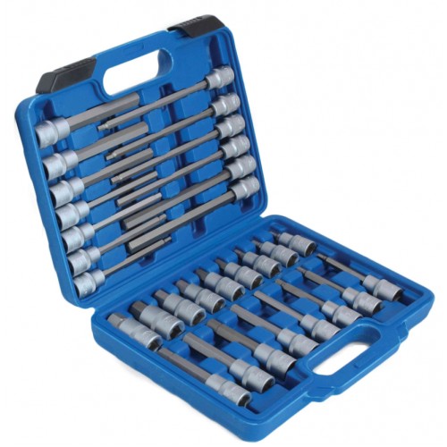 Набор экстра длинных ключей HEX с насадками 1/2"-30 единиц SATRA S-SH3012