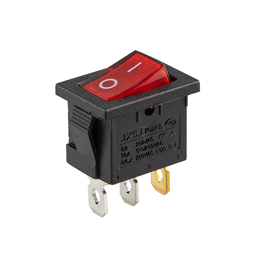 Переключатель on-off с подсветкой 12V квадратный 3pin Red 15*21*17мм  6A 250V 10A 125/250V (YJ-WH05R)