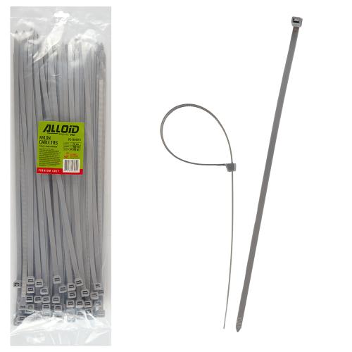 Хомут пластиковий Alloid 7.6 х 400 100шт/уп сірий