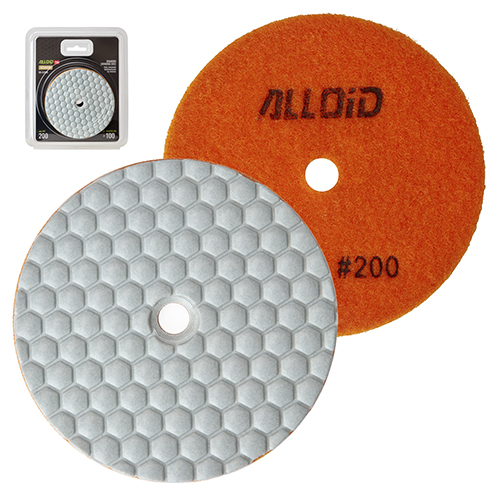 Круг алмазний шліфувальний на липучці ALLOID PRO HEXAGON 100 мм,  зерно  200