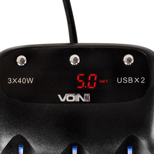 Розгалужувач (подовжувач) прикурювача VOIN 3 виходи + 2USB 2400 mA 12/24V SC-3003 дріт+вольтметр (SC-3003)