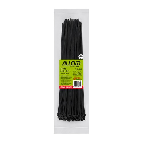 Хомут пластиковый Alloid 2,5×250 мм, черный, 100 шт. PC-25250 B
