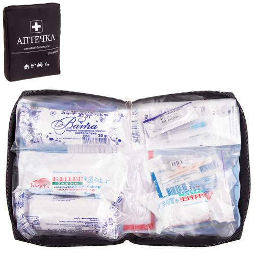Аптечка медична автомобiльна (07-272-А), 19од. 24шт чорний мякий футляр (07-272-А)