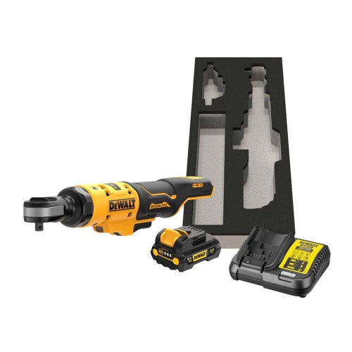 Гайковерт кутовий - трещотка акумуляторний безщітковий 3/8", 81 Нм; DeWALT DCF503L1G
