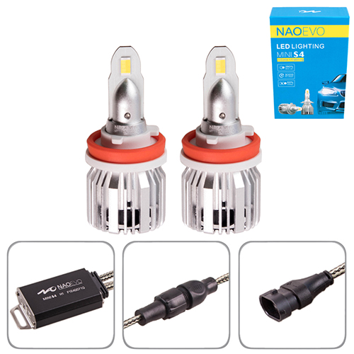 Лампы NAOEVO S4/LED/H8/H9/H11/H16/Flip Chip/9-16V/2*30W/3600Lm/EMERGENCY3000K/3000K/4300K/ 6500K (S4-H8/H9/H11/H16)