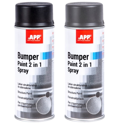 APP Краска аэрозольная Bumper Paint 2 в1 Spray структурная 400 мл, серая (020812)
