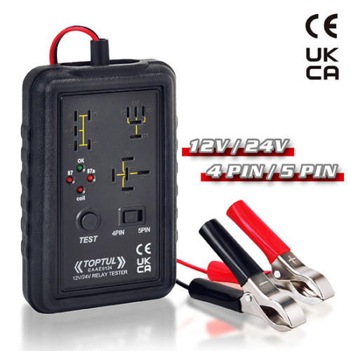 Тестер автомобільних реле 12V / 24V, 4-pin / 5-pin TOPTUL EAAE0124