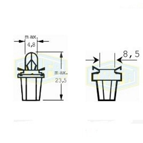 Лампа автомобільна з клиновидним цоколем Trifa 12V 1,2W BX 8,5d light blue (02733)