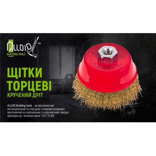 Alloid. Щетка торцевая "витая проволока" 100мм, М14х2 (WB-10100)