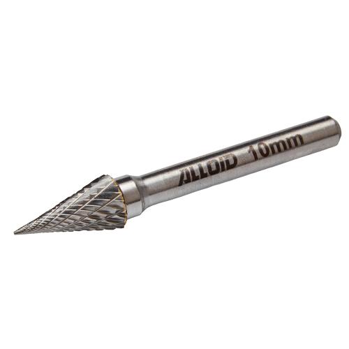 Борфреза твердосплавная по металлу Alloid Pro , тип M, D-10мм, d-6мм, L-65мм