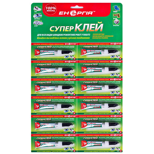 Супер клей Энергия 3гр. на мульте карте 12шт (С-030-1)