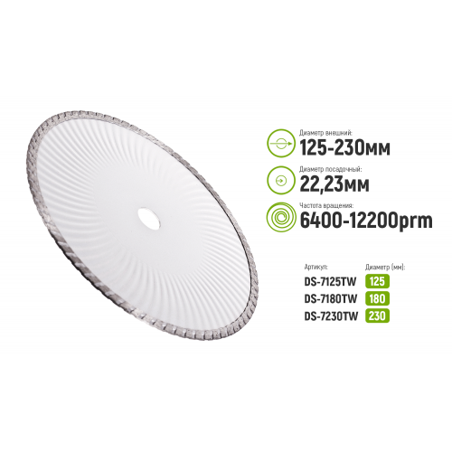 Alloid. Диск алмазный отрезной Turbo Wave 180 мм (DS-7180TW)