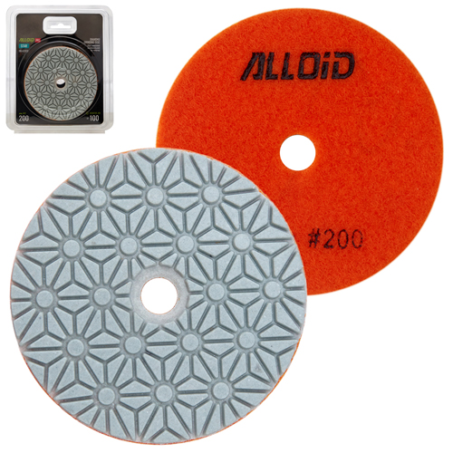 Круг алмазный шлифовальный  на липучке Alloid Pro STAR 100 мм,  зерно  200