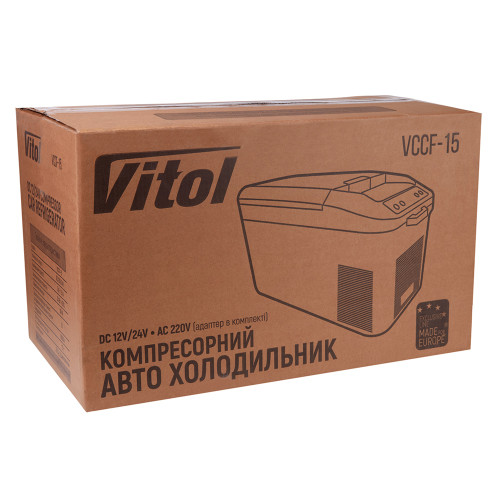 Компресорний холодильник 15 л VITOL VCCF-15 (12V / 24V / 220V)