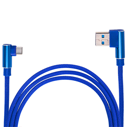 Кабель USB - Type С (Blue) ((200) Bl 90°)