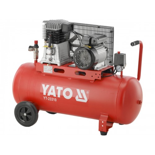 Компрессор двохциліндровий 100 л YATO 230 В, 2,2 кВт, тиск ≤ 8 Bar, подача повітря-360 л/хв, YT-23310