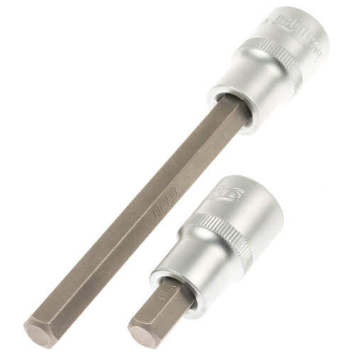 Набор головок с шестигранными насадками 1/2" HEX H4-H12мм, 12 предметов, SATRA S-SH1212L