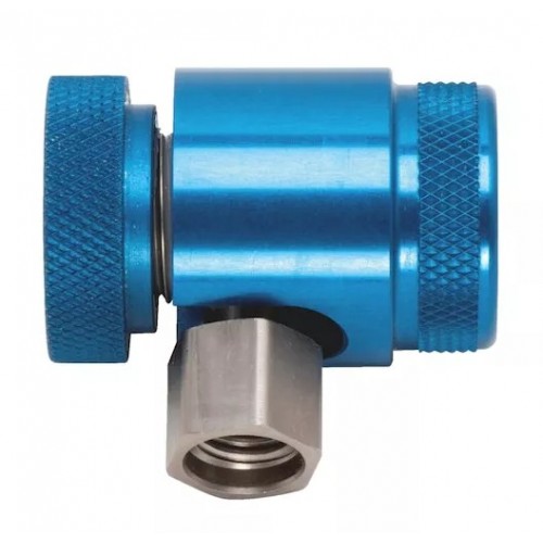 Швидкознімна муфта з краном ShiningBerg F0563 (синя, для R1234YF)