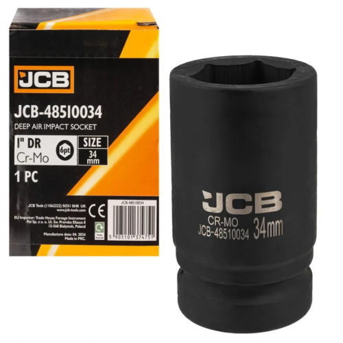 Головка ударна глибока 1" 34 мм (6-гранна) JCB Tools JCB-48510034