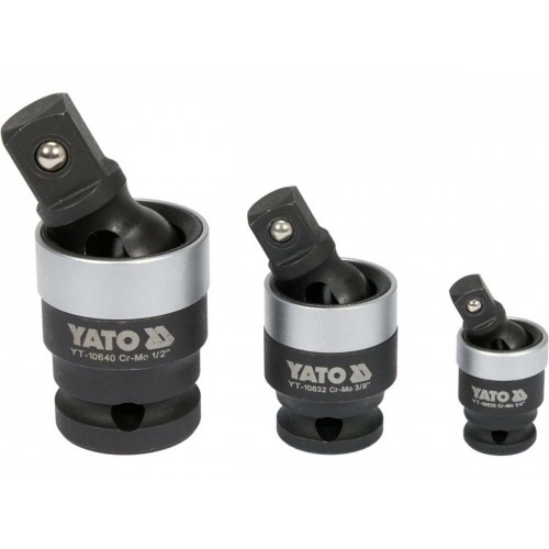 Карданчики ударные YATO: квадрати- 1/2", 3/8", 1/4", 3 шт