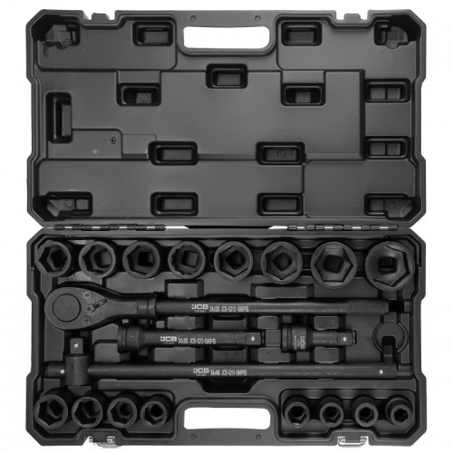 Набор инструмента 3/4" 21 предмет, с ударными головками 6гран. JCB Tools JCB-6213-5MPB