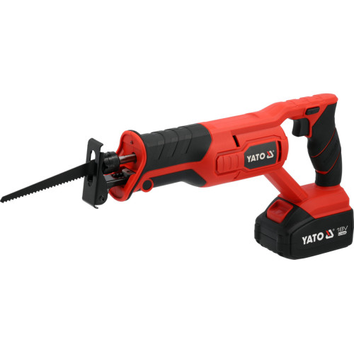 Пила сабельная аккумуляторная YATO Li-Ion 18 В, 4 Ач, 150/6 мм дерево/металл YT-828151
