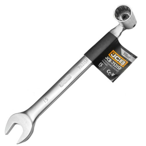 Ключ рожково-торцевой (шарнир)15мм JCB-75215F