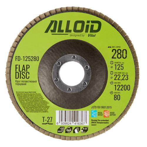 Круг лепестковый торцевой ALLOID 125 мм, зерно 280, T27