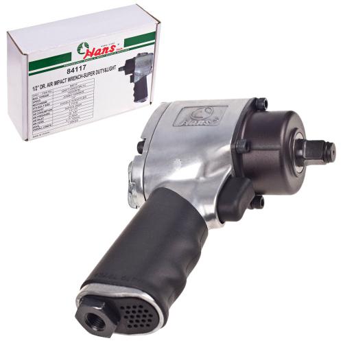 Пневмогайковерт 1/2"DR, 10000 об/хв, 678 Нм, 1,55кг (84117) HANS (84117)